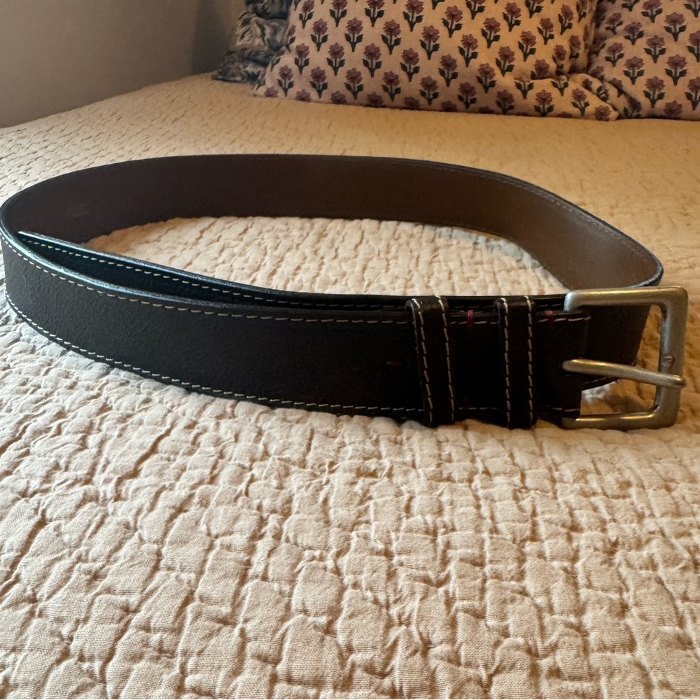 Torino Men’s Tumbled Glove Cowhide Brown Leather Belt, Size 38, EUC!